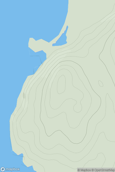 Thumbnail image for Creag Liath [Loch Fyne to Bute and the Firth of Clyde] showing contour plot for surrounding peak